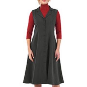 eShakti a-line charcoal gray dress/shirt-dress